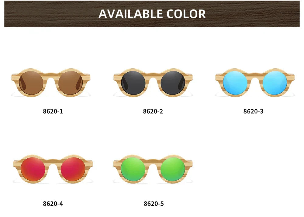 Natural Zebra Bamboo Wooden Aduit Sunglasses Handmade Polarized Glasses Mirror Coating Lenses Eyewear With Gift Box 8620C