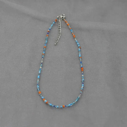 Handmade Rainbow Seed Beads Simple Choker Necklace Candy Color Neck Chain Women's Wild Sweet Colorful Collar Jewelry
