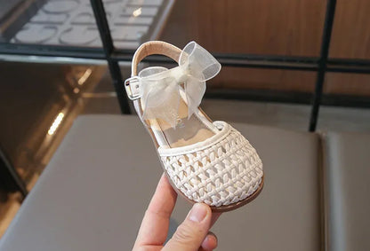 Kids Girls Shoes Children's Woven Sandals New Summer Popular Roman Shoes Children's Soft-soled Princess Shoes