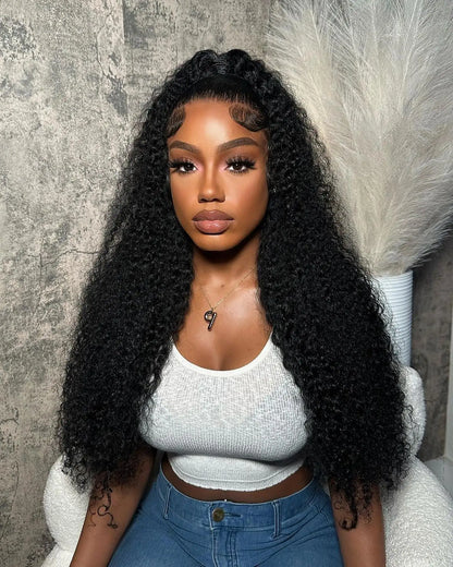 300% High Density Loose Deep Wave 40 46 50 Inch 13x6 13x4 HD Lace Frontal Human Hair Wig Brazilian 360 Full Curly Wigs For Women