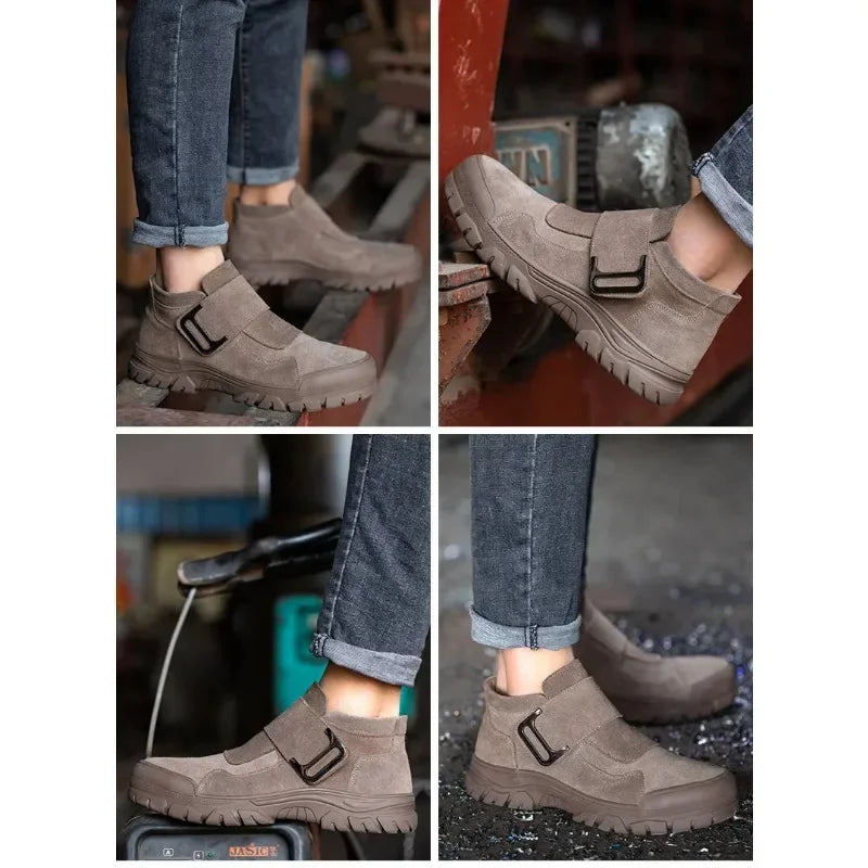 New Steel Toe Anti Smashing Steel Toe Anti Piercing Boots Indestructible Work Shoes for Men's Construction Work Shoes Durable