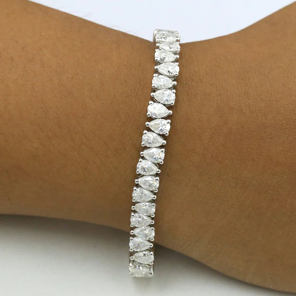 0.35carat Waterdrop Moissanite Tennis Bracelet For Women S925 Silver Pear cut Lab Diamond Engagement Bracelets With Certificate