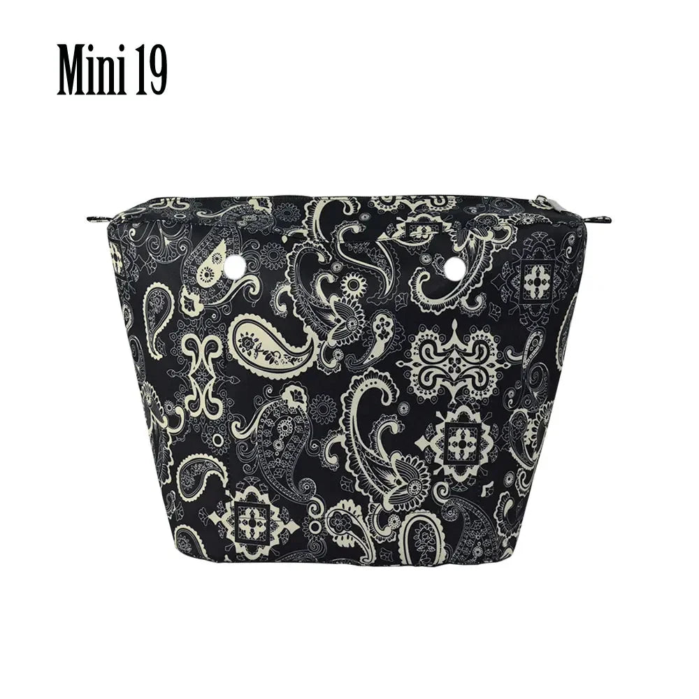 Composite Twill Cloth Waterproof Inner Lining Insert Zipper Pocket for Classic Mini Obag Senior Inner Pocket for O Bag