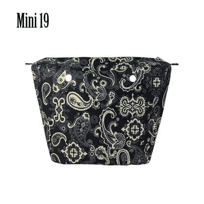 Composite Twill Cloth Waterproof Inner Lining Insert Zipper Pocket for Classic Mini Obag Senior Inner Pocket for O Bag