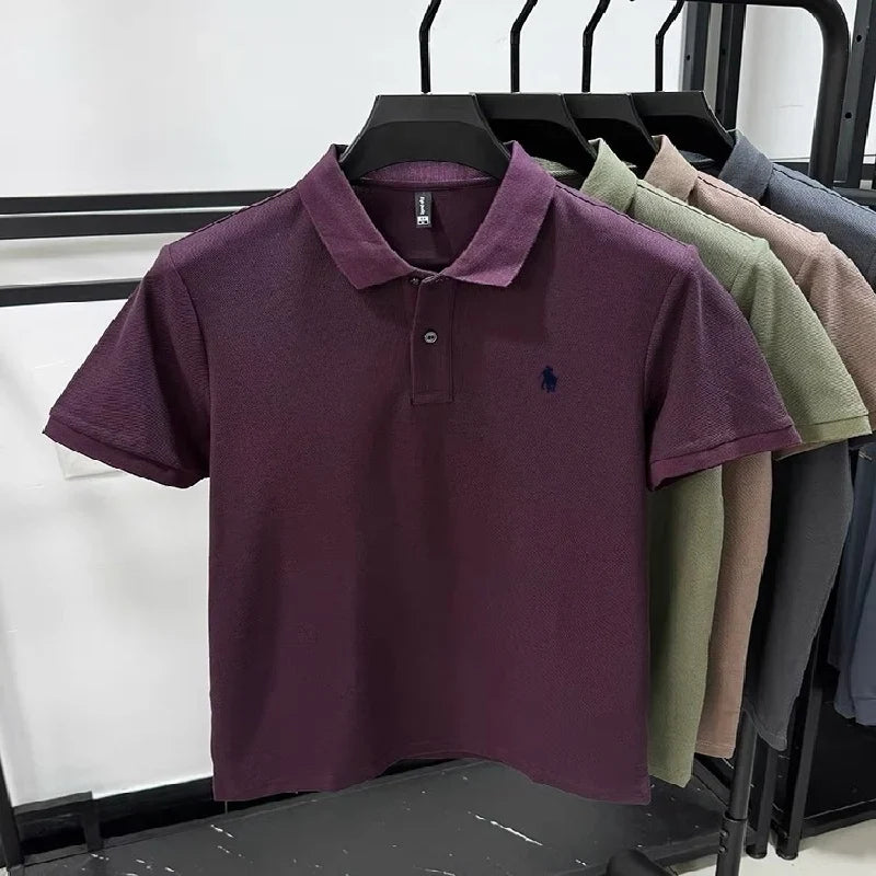 100% pure cotton fashionable personalized men's classic pony embroidered comfortable polo shirt summer new casual short sleeve