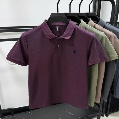 100% pure cotton fashionable personalized men's classic pony embroidered comfortable polo shirt summer new casual short sleeve