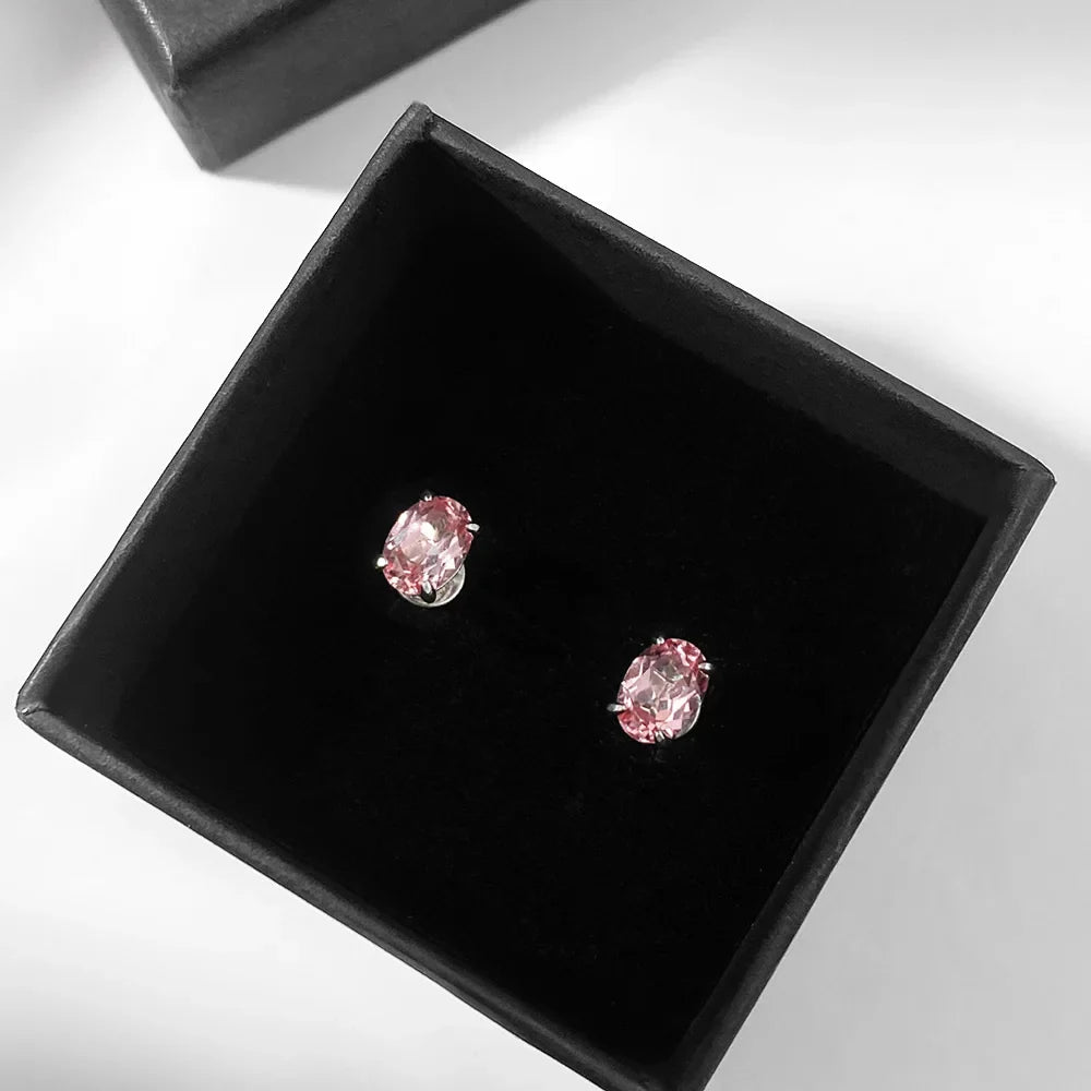 1-4CT Oval Cut D Color Moissanite Diamond Stud Earrings GRA Certified For Women Unisex Gemstone Party 925 Silver Earring