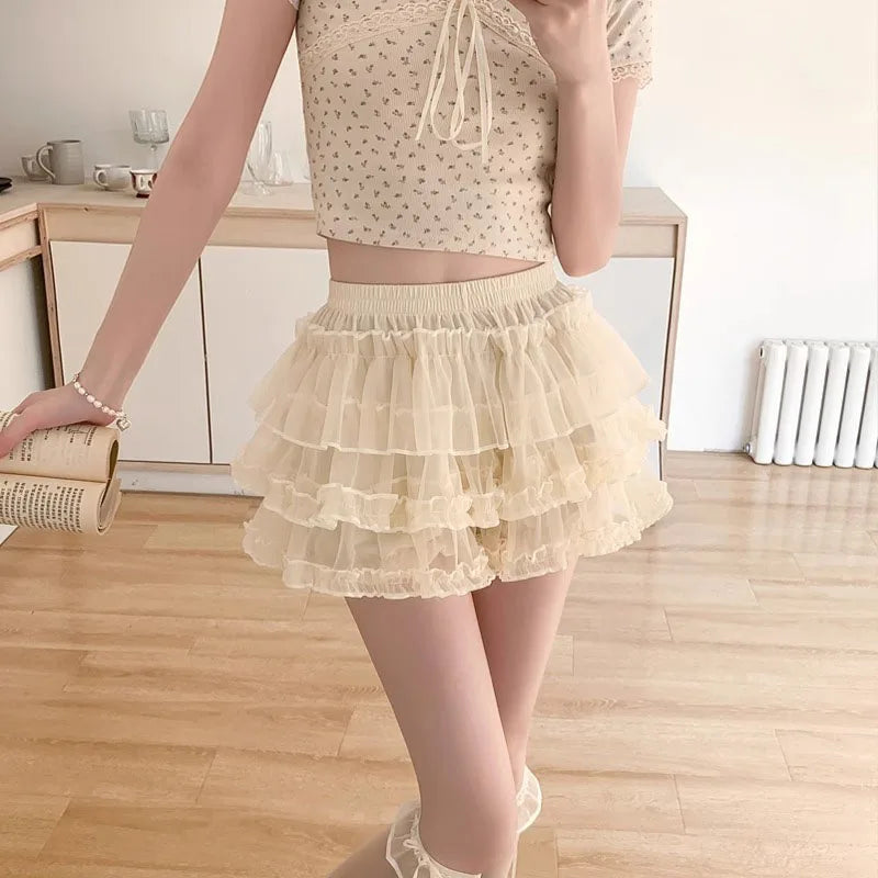 Lolita Pumpkin Pants Skirt Luxurious Cute Base Pant Safe Pants For Women Anti Barebacking Can Be Worn Outside JK Puff Skirt