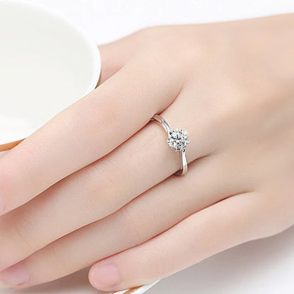 0.5ct 5mm Moissanite Ring Lab Diamond Solitaire Ring for Women Engagement Promise Bands Wedding Band Fine Jewelry