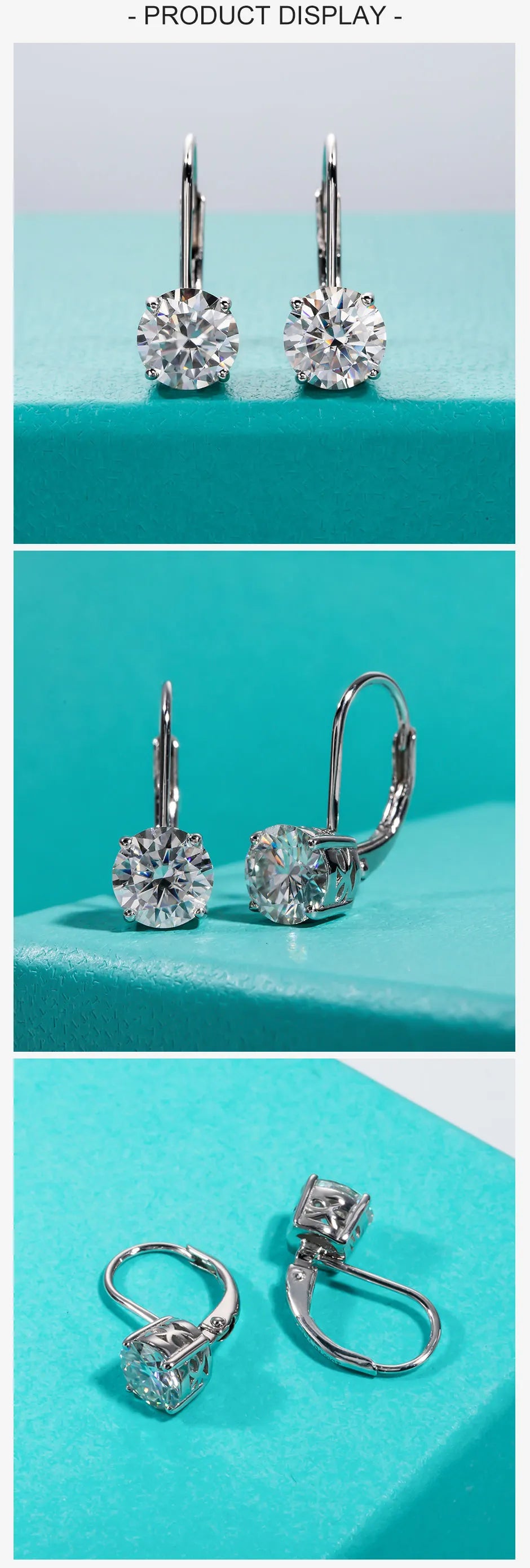 1.8cttw D Color Moissanite Diamond Dangle Drop Earrings 925 Sterling Silver Earrings Charm for Women Jewelry Wholesale