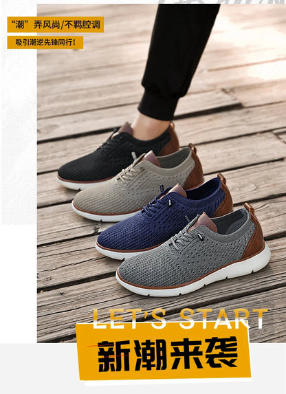 Large Size Comfortable Men's Shoes Light Fashion Casual Sports Shoes Breathable Flying Mesh Top Loafers