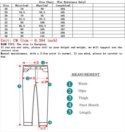 Calça Jeans Masculina Casual Elegante Clássica para Negócios Quatro Estações Preta Azul Calças de Cintura Média Leggings de Tecido Jeans Masculino
