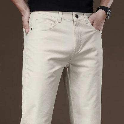 2024 New Autumn Men's Business Casual Trousers Work Pants Male Formal Dress Pants Straight Men's Clothes Black Gray Apricot