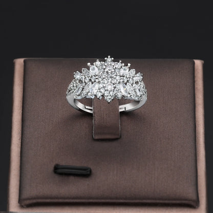 Classic CZ Crystal 4-piece Full Necklace Set Luxury Dubai Nigeria Bridal Jewelry Set For Wedding Evening