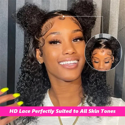200% Density Burmese Curly Short Bob Wig Human Hair Bob Wigs Deep Wave 13x4 HD Lace Frontal Wig 4x4 Lace Closure Wig Virgin Bob