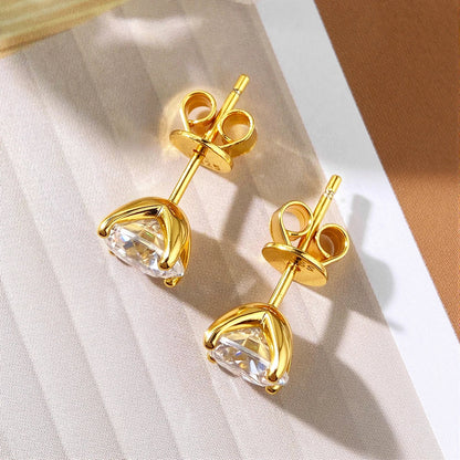 Real 0.2CT-3CT D Color Moissanite Four Claws Stud Earrings For Women Top Quality 100% 925 Sterling Silver Wedding Jewelry