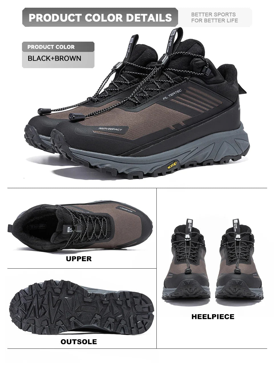 Men Hiking Shoes Outdoor Waterproof Resistant Sneakers Male Winter Comfort Plush Warm Casual Walking Shoes Non-Slip