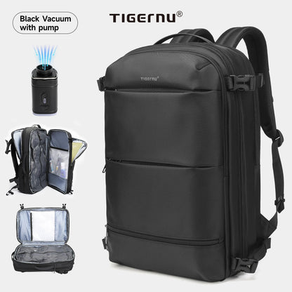 Vacuum Compression Backpacks Men Travel Backpack Expandable USB Bag Large Capacity 17 Laptop Bags For Schoo Cabin Bags