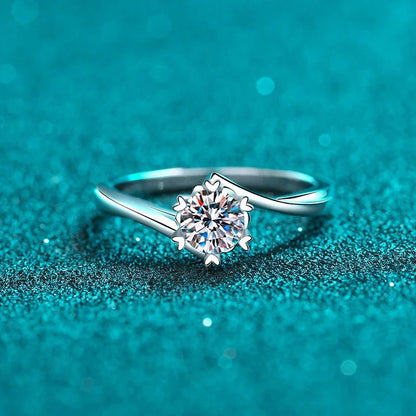0.5ct 5mm Moissanite Ring Lab Diamond Solitaire Ring for Women Engagement Promise Bands Wedding Band Fine Jewelry