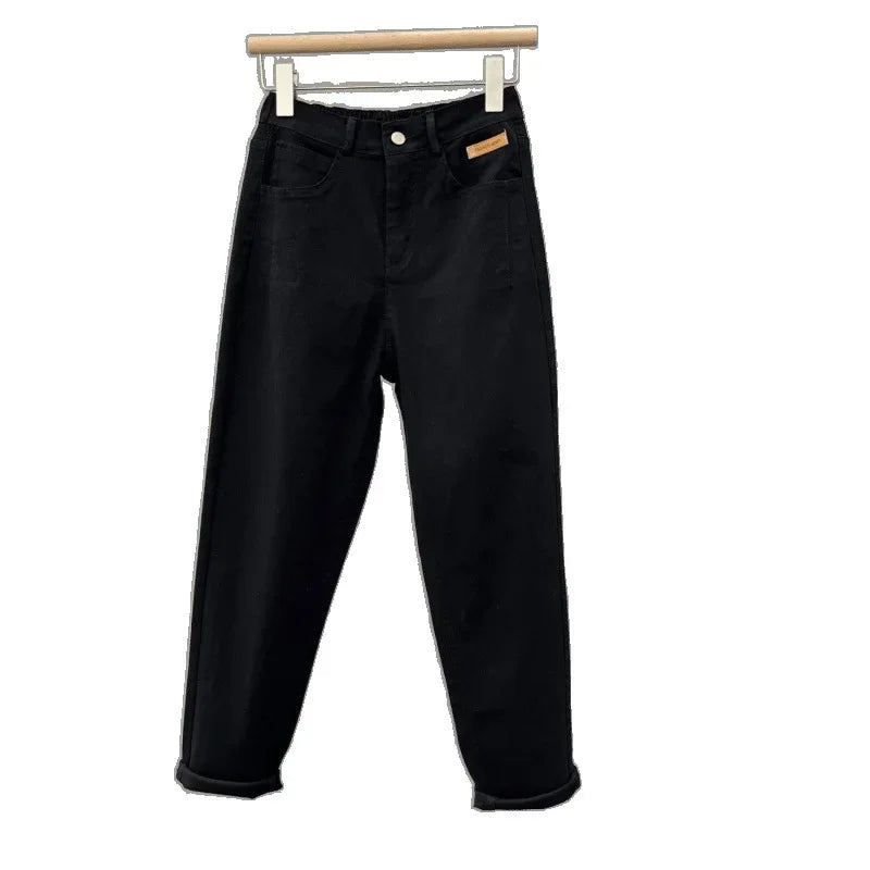 Casual High Waist Loose Fit Mom Jeans