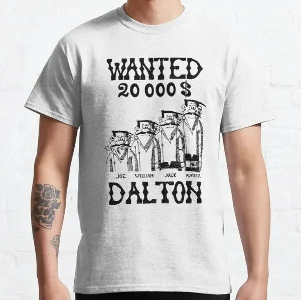 Lucky Luke Cartoon Daltons Tshirt Retro T Shirt Grunge Men Clothing Harajuku Anime Shirt Ropa Hombre Roupas Masculinas Camisetas