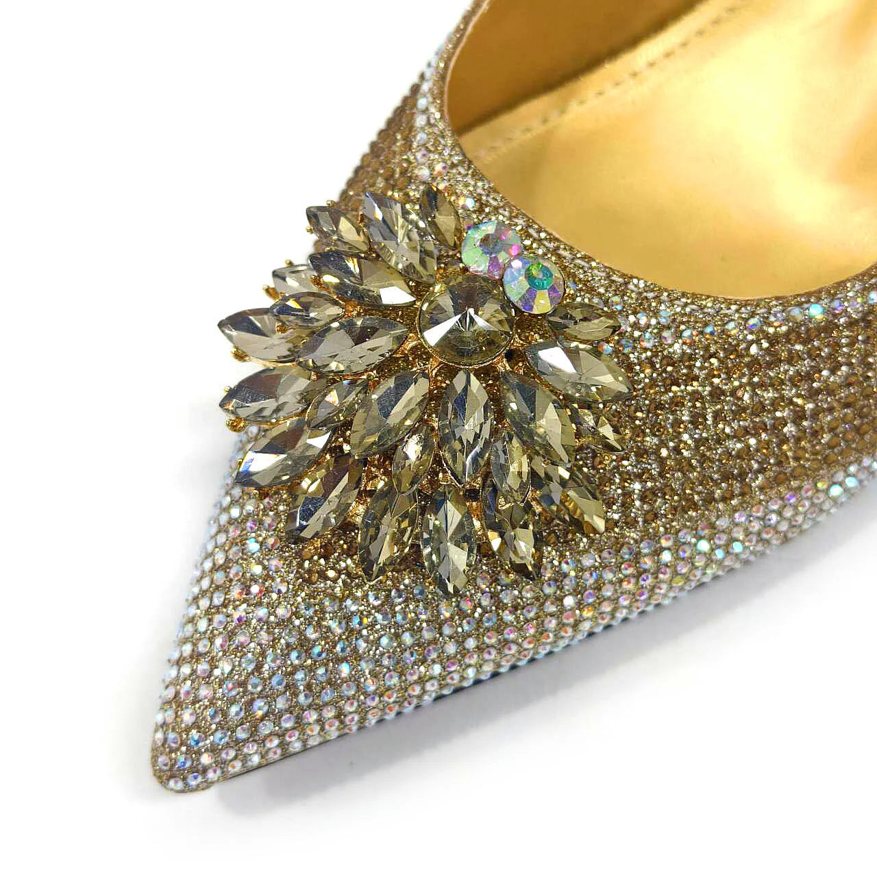 Italian Shoes and Bags Matching Set 2024 Silver Color Rhinestone Fashion High Heels for Women Pointed Toe Pumps