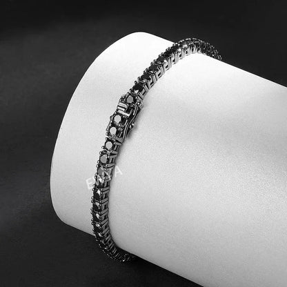 3mm 0.1CT Gradient Color Black Grey White Moissanite Diamond Tennis Bracelet for Men Women Unisex 925 Silver Link Bracelets