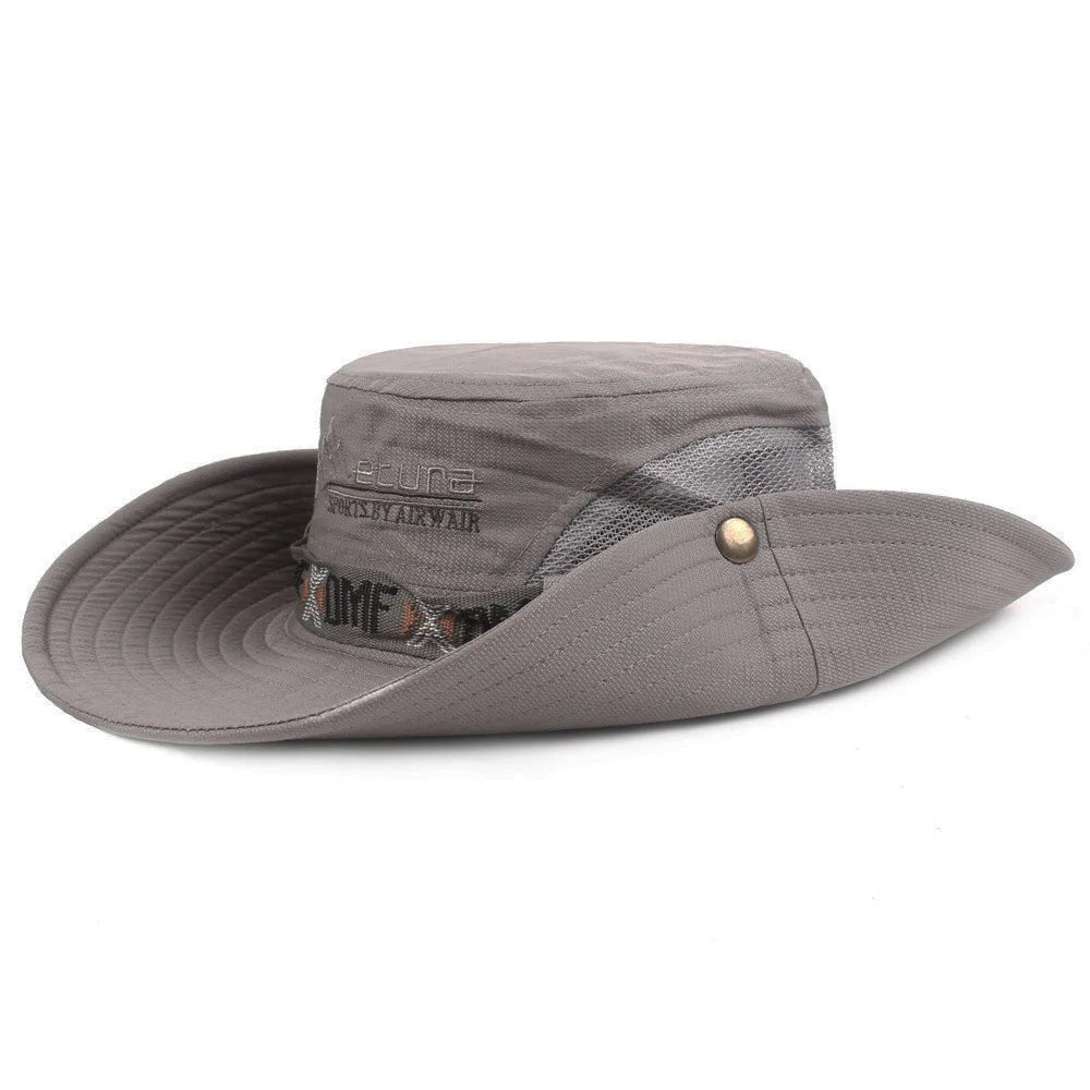 Men Bucket Hat Outdoor UV Protection Wide Brim Panama Safari Hunting Hiking Hat