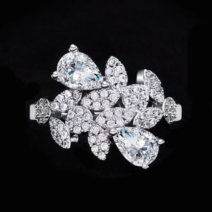 2024 Hot selling 4-piece Bride Wedding Jewelry Set with Cubic Zirconia Dubai Luxury Jewelry Set