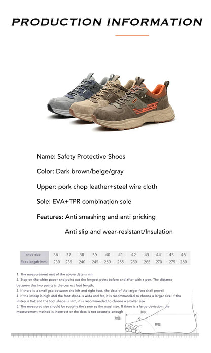 Anti-Puncture Work Shoe For Man  breathable Safety Work Sneakers with iron Toe Indestructible shoes Breathable Work Boots
