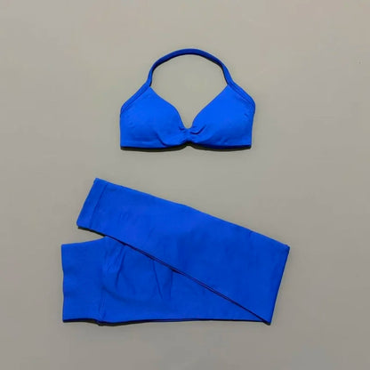 2 Pcs Seamless Yoga Sports Set for Women Resistant Backless Bra Pilates Fitness Workout Running Leggings Gym Suit