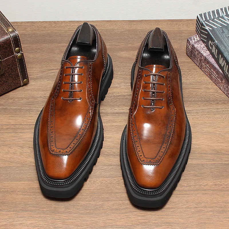 2025 New Men Classic Dress Shoes Genuine Leather Business Casual Formal Sneakers Plus Size Office Wedding Party Oxford Shoes