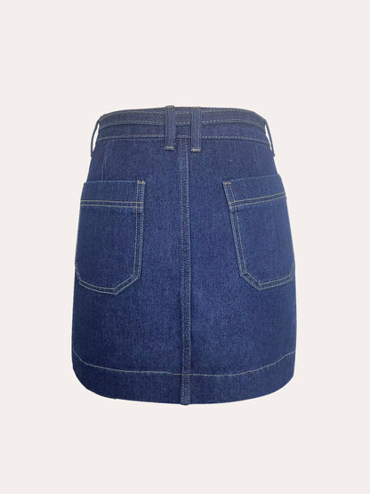 Women's Spring Summer Vintage Denim Mini Skirt Non-Stretch High Waist Belted Casual Streetwear Korean Y2K Fashion A-Line Skirt