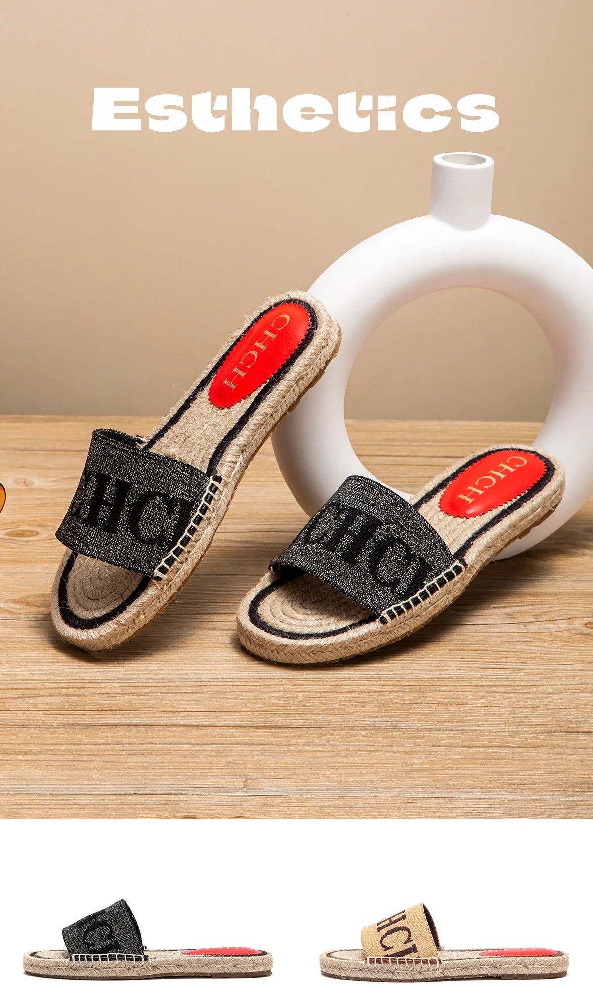 Slippers Women's  Simple and Comfortable Handmade Hemp Bottom Sandals Beach shoes