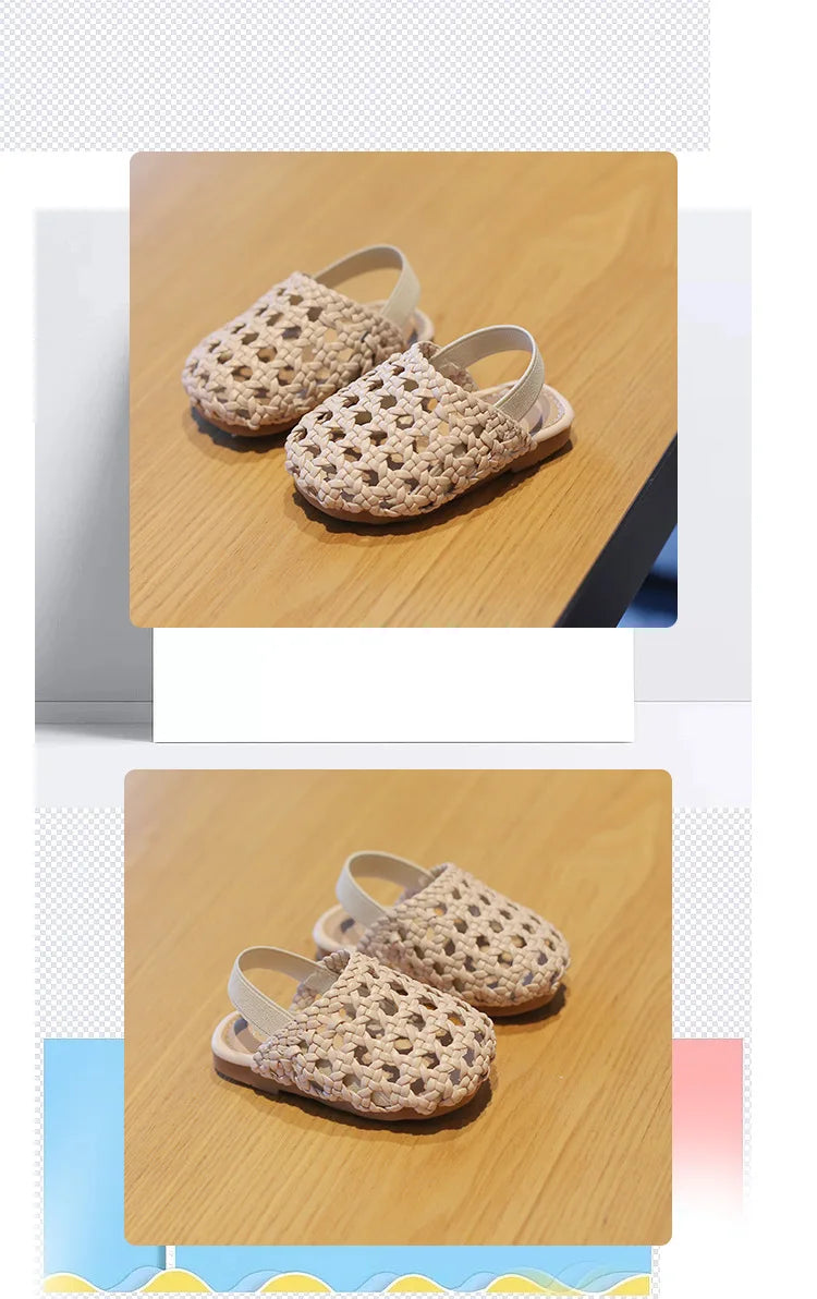 Traditional Woven Sandals Young Child in Summer 2026 New Child Flat Shoe Retro Baby Walking Shoe Girls Casual Sandals Baby Shoes