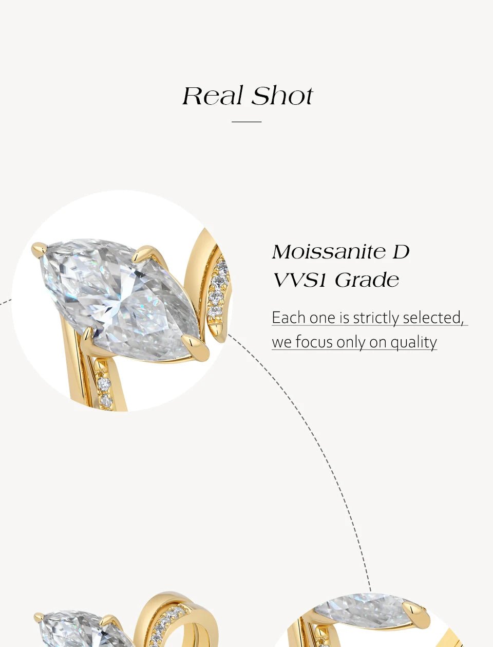 Luxury Marquise Cut Moissanite Stacking Rings S925 Silver Split Shank Engagement Band Women Bridal Sets Wedding Jewelry