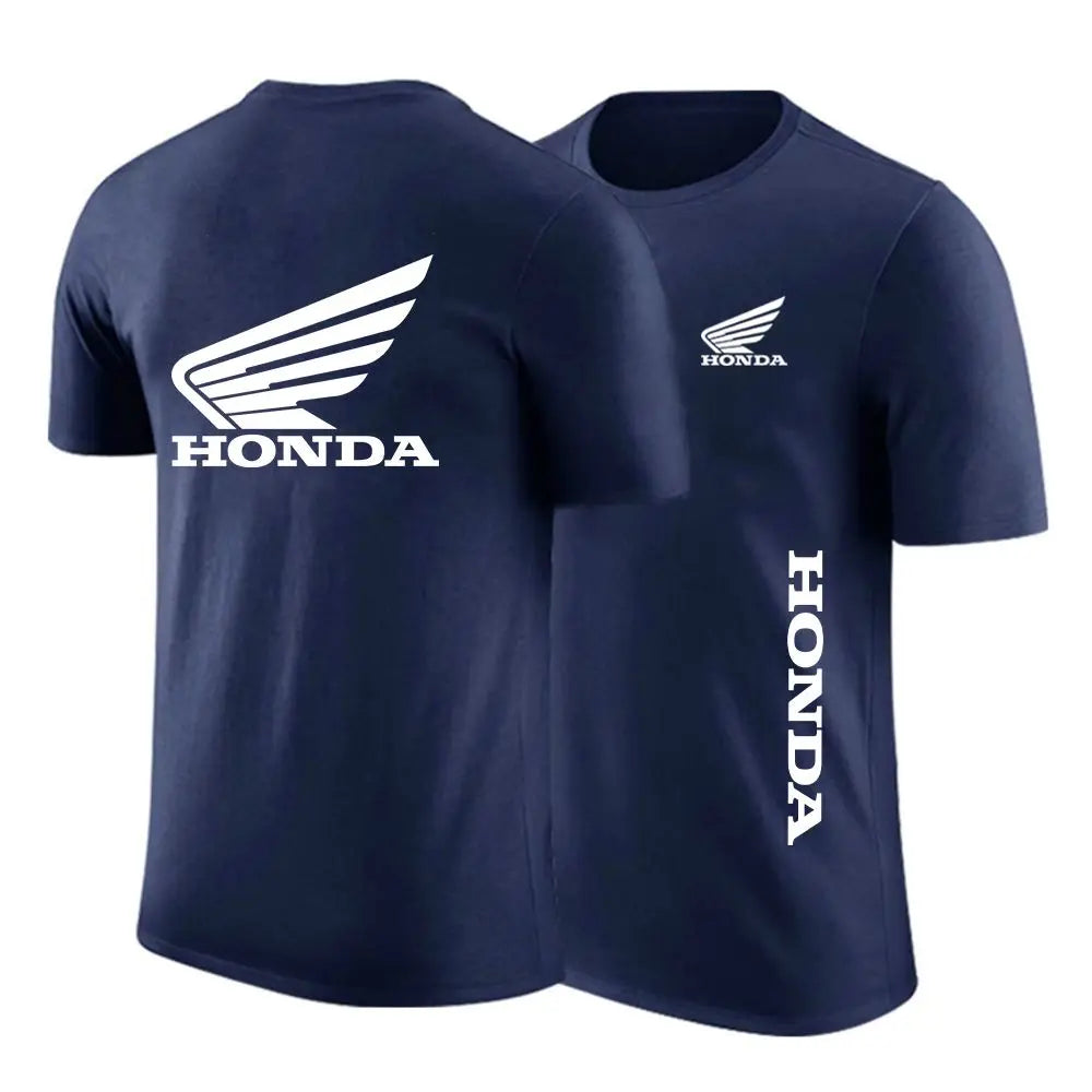 New Summer Stylish Honda Logo Custom Round Neck Punk Comfortable Printed Short-sleeved Casual Sweatshirt/T-shirt