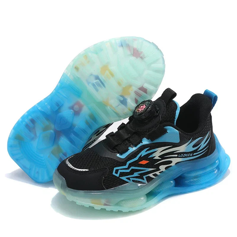 New Anti-skid Leather Kids Sneakers for Boys Running Walking Lightweight Casual Shoes With Fashion Dragon Pattern Size 28-39
