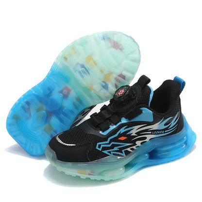 New Anti-skid Leather Kids Sneakers for Boys Running Walking Lightweight Casual Shoes With Fashion Dragon Pattern Size 28-39