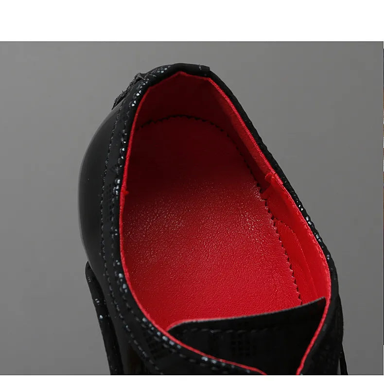 Men's High-heeled Leather Shoes Fashion Red Wedding Dresses Shoes For Men Luxury Formal Shoes Man zapatos de vestir