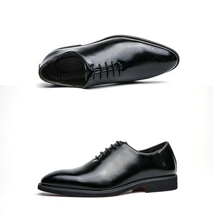 New Red Sole Brogue Shoes Men Black Business Mens Formal Shoes Lace-up Round Toe Spring/Autumn