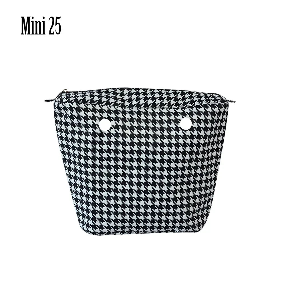 Composite Twill Cloth Waterproof Inner Lining Insert Zipper Pocket for Classic Mini Obag Senior Inner Pocket for O Bag