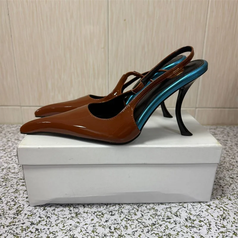European American Women High Heeled Shoes Woman's Strange Heels Stiletto Summer Sandals Sexy Ladies Shallow Wedding Dance Pumps