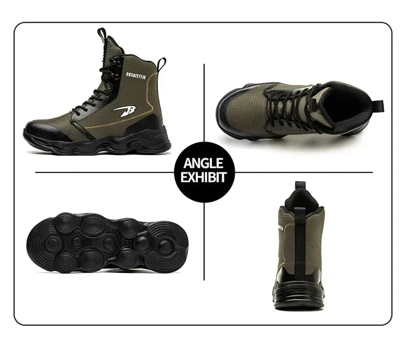 Safety Shoes Men Boots High Top Work Sneakers Steel Toe Cap Anti-smash Puncture-Proof work Boots Indestructible Shoes