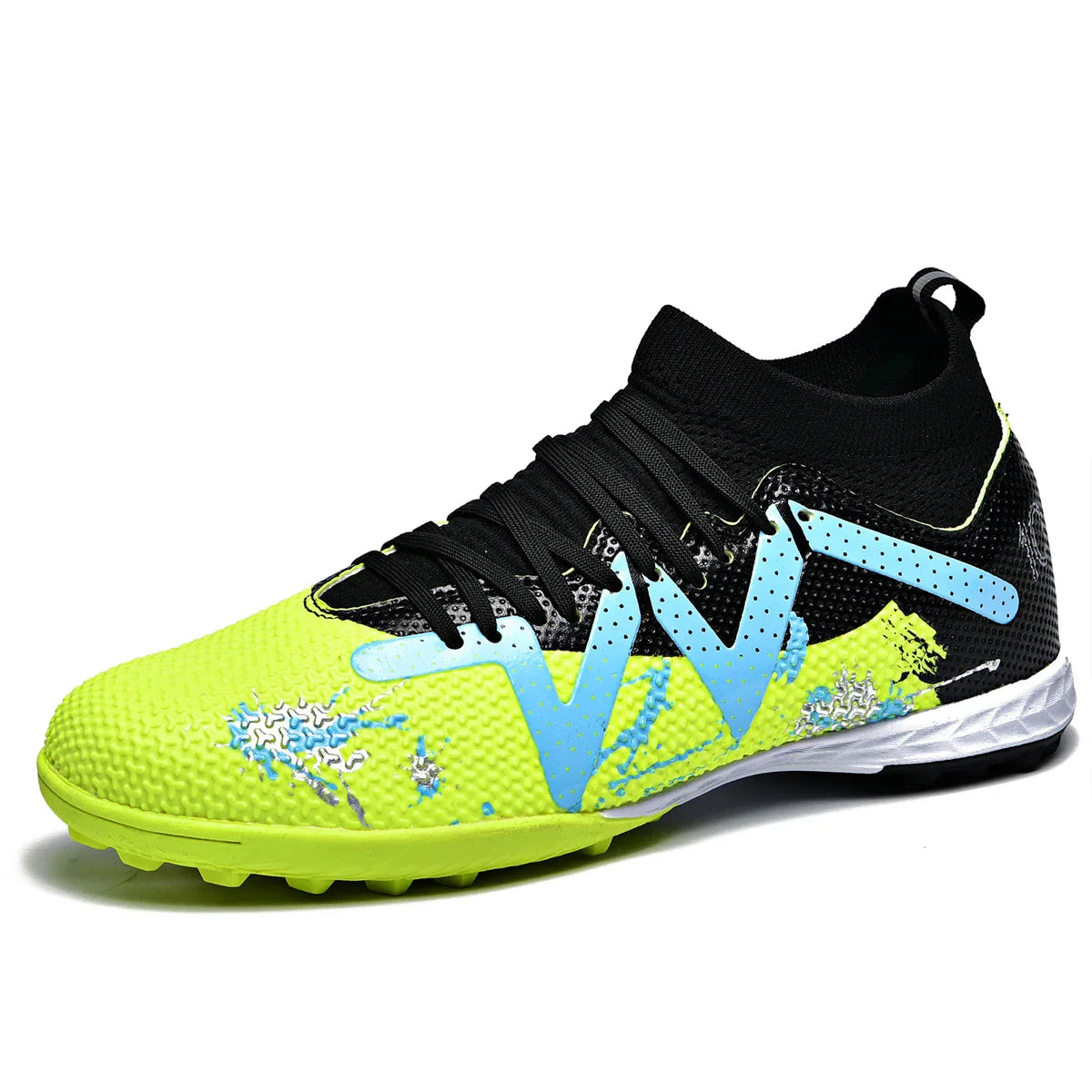 Multicolor TF Turf Soccer Shoes Durable PU Fabric Rubber Outsole Anti-slip Wearproof For Kids Teenager Turf Games