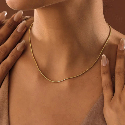Stainless Steel Gold Color Round Snake Chain Necklace Women Men Long Neck Chains Trendy Punk Jewelry Gift Wholesale