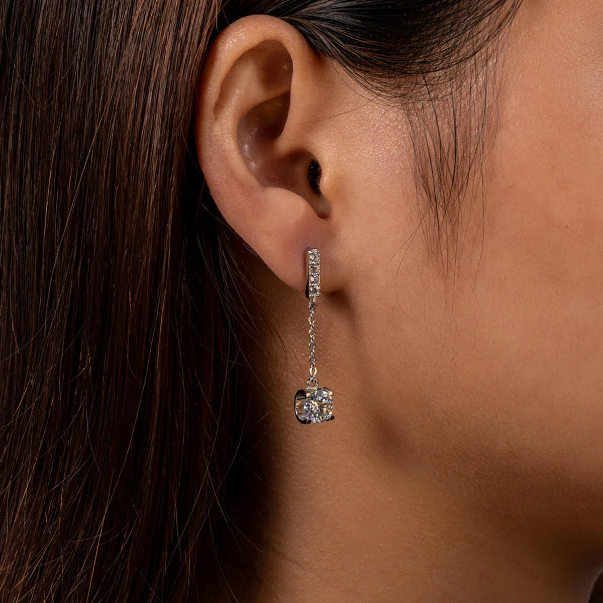 1 Carat D Color Moissanite Diamond Classic Earrings 18K White Gold Plated Charm Earrings For Women Jewelry Wholesale