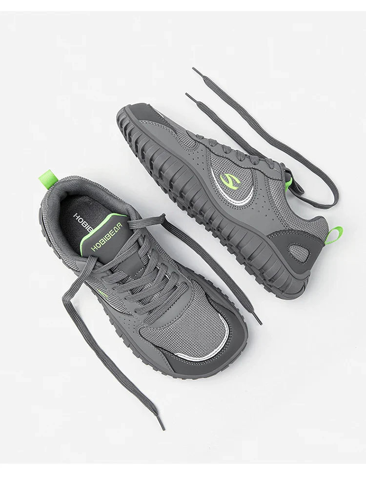 Unisex Wide Toe Sneakers Comfortable Walking Shoes Lace Up Outdoor Travel Breathable Sneakers