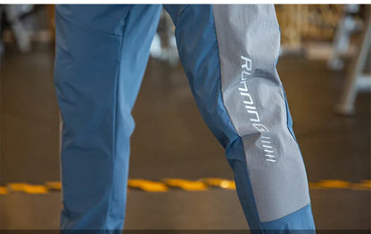 Mens Gym Fitness Running Sweatpants Workout Athletic Long Pants Outdoor Training Sports Trousers Elastic Waist Zipper Pockets