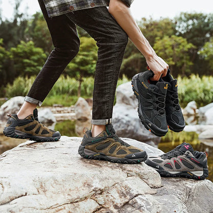 New Non-slip Wear Resistant Men‘s Outdoor Hiking Shoes Breathable Splashproof Climbing Men Sneaker Hunting Mountain Shoes